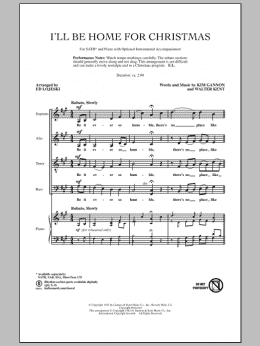 page one of I'll Be Home For Christmas (SATB Choir)