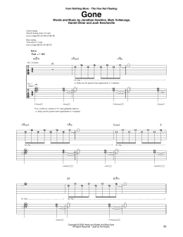 page one of Gone (Guitar Rhythm Tab)