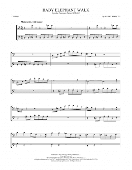 page one of Baby Elephant Walk (Cello Duet)