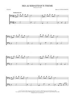 page one of Mia & Sebastian's Theme (from La La Land) (Cello Duet)
