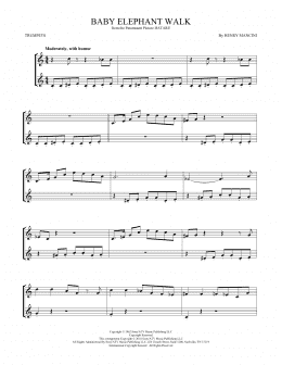 page one of Baby Elephant Walk (Trumpet Duet)
