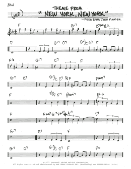 page one of Theme From "New York, New York" (Real Book – Melody & Chords)