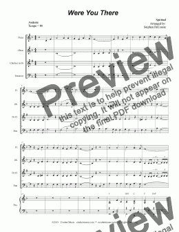 page one of Were You There (for Woodwind Quartet and Piano)