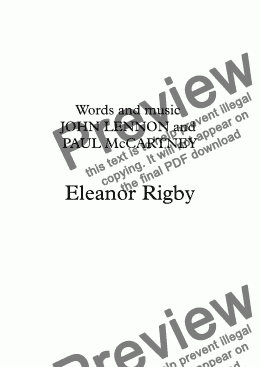 page one of Eleanor Rigby