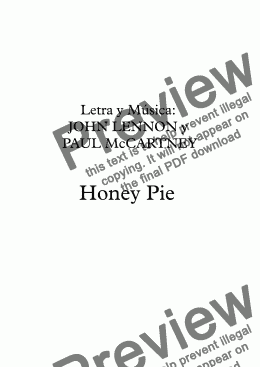 page one of Honey Pie