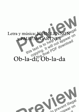 page one of Ob-la-di, Ob-la-da para SATTBB a cappella