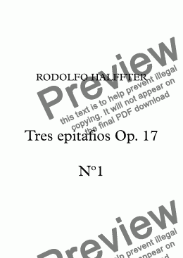 page one of Tres epitafios  Op. 17 Nº1 Para la sepultura de Don Quijote