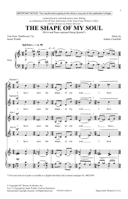 page one of The Shape Of My Soul (SSA Choir)
