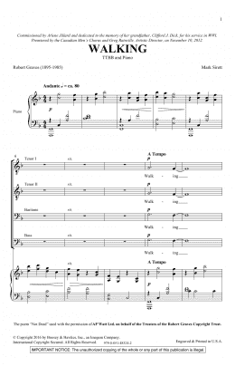 page one of Walking (TTBB Choir)