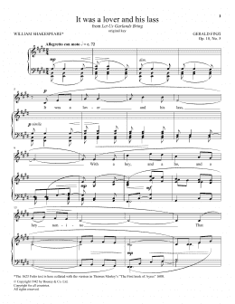 page one of It Was A Lover And His Lass (Piano & Vocal)