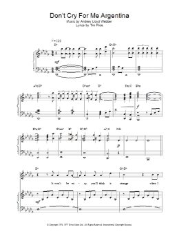 page one of Don't Cry For Me Argentina (Piano, Vocal & Guitar Chords)