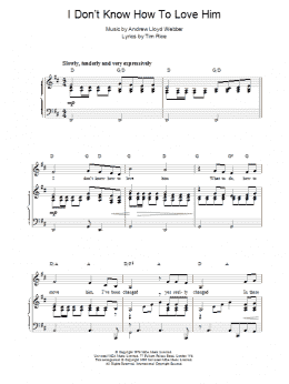 page one of I Don't Know How To Love Him (Piano, Vocal & Guitar Chords)