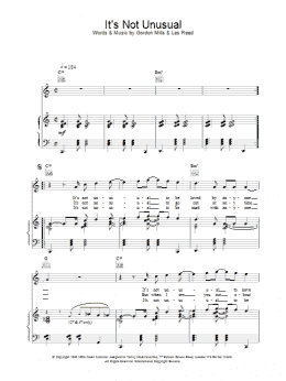 page one of It's Not Unusual (Piano, Vocal & Guitar Chords)