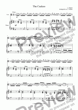 page one of The Cuckoo - Viola & Piano