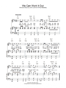page one of We Can Work It Out (Piano, Vocal & Guitar Chords (Right-Hand Melody))