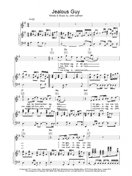 page one of Jealous Guy (Piano, Vocal & Guitar Chords)