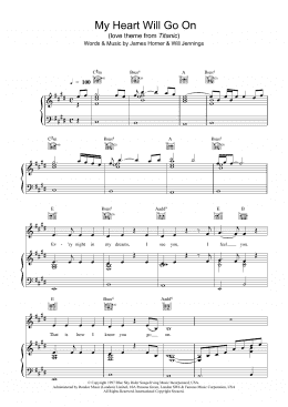 page one of My Heart Will Go On (Love Theme from Titanic) (Piano, Vocal & Guitar Chords (Right-Hand Melody))