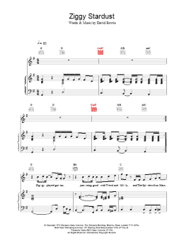 page one of Ziggy Stardust (Piano, Vocal & Guitar Chords)