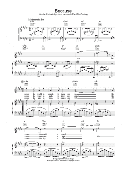 page one of Because (Piano, Vocal & Guitar Chords)
