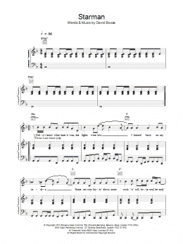 page one of Starman (Piano, Vocal & Guitar Chords)