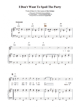 page one of I Don't Want To Spoil The Party (Piano, Vocal & Guitar Chords)