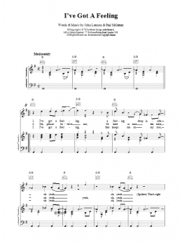page one of I've Got A Feeling (Piano, Vocal & Guitar Chords)