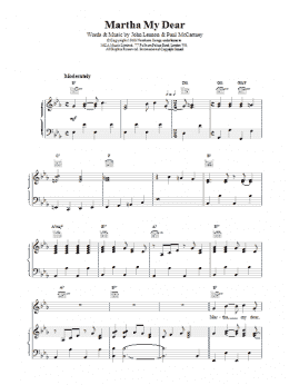 page one of Martha My Dear (Piano, Vocal & Guitar Chords)