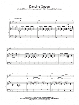 page one of Dancing Queen (Piano, Vocal & Guitar Chords)