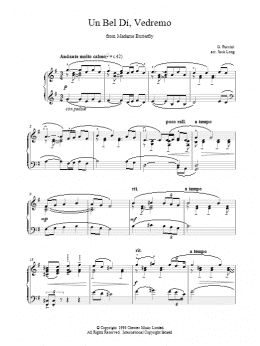 page one of Un Bel Di, Vedremo From Madame Butterfly (Piano Solo)