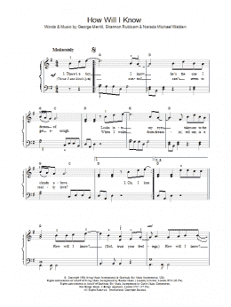 page one of How Will I Know (Piano, Vocal & Guitar Chords)