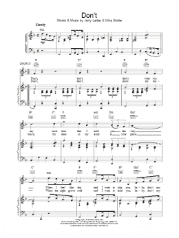 page one of Don't (Piano, Vocal & Guitar Chords)