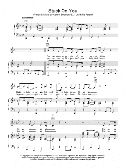 page one of Stuck On You (Piano, Vocal & Guitar Chords)