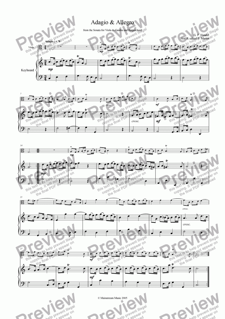 page one of Adagio & Allegro