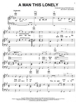 page one of A Man This Lonely (Piano, Vocal & Guitar Chords (Right-Hand Melody))