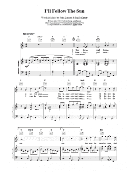 page one of I'll Follow The Sun (Piano, Vocal & Guitar Chords)