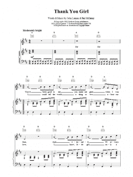 page one of Thank You Girl (Piano, Vocal & Guitar Chords)