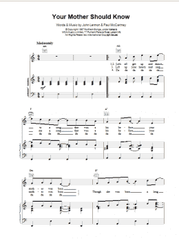page one of Your Mother Should Know (Piano, Vocal & Guitar Chords)