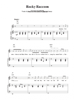 page one of Rocky Raccoon (Piano, Vocal & Guitar Chords)