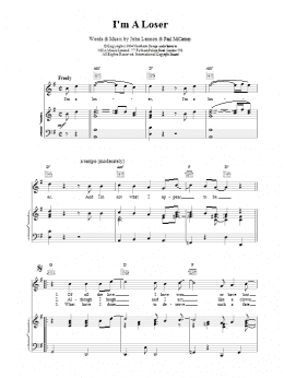 page one of I'm A Loser (Piano, Vocal & Guitar Chords)