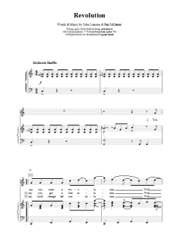 page one of Revolution (Piano, Vocal & Guitar Chords)