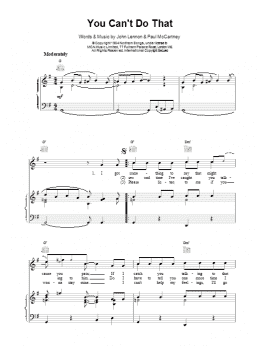 page one of You Can't Do That (Piano, Vocal & Guitar Chords)