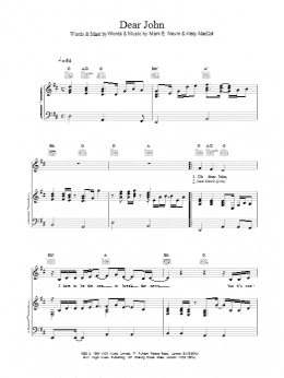 page one of Dear John (Piano, Vocal & Guitar Chords)