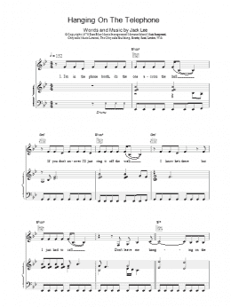 page one of Hanging On The Telephone (Piano, Vocal & Guitar Chords)