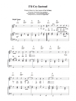 page one of I'll Cry Instead (Piano, Vocal & Guitar Chords)
