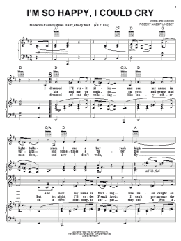 page one of I'm So Happy, I Could Cry (Piano, Vocal & Guitar Chords (Right-Hand Melody))