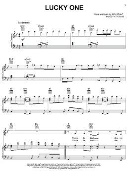 page one of Lucky One (Piano, Vocal & Guitar Chords (Right-Hand Melody))