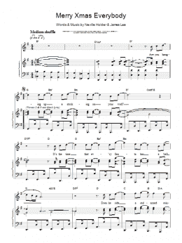 page one of Merry Xmas Everybody (Piano, Vocal & Guitar Chords)