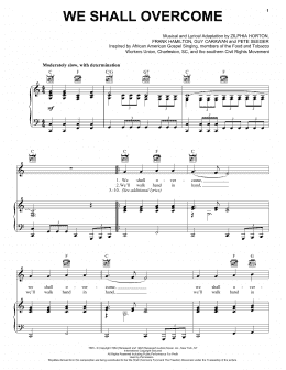 page one of We Shall Overcome (Piano, Vocal & Guitar Chords (Right-Hand Melody))
