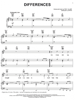 page one of Differences (Piano, Vocal & Guitar Chords (Right-Hand Melody))
