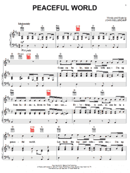 page one of Peaceful World (Piano, Vocal & Guitar Chords (Right-Hand Melody))